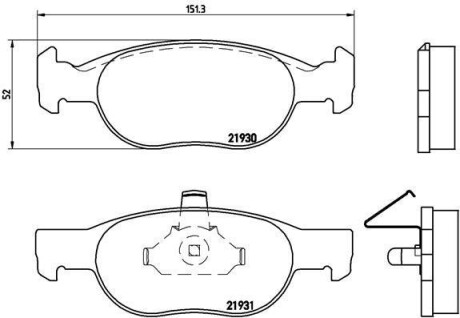 Гальмівні колодки, дискове гальмо (набір) BREMBO P23073