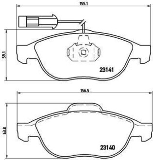 Гальмівні колодки, дискове гальмо (набір) BREMBO P23075