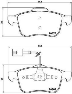 Гальмівні колодки, дискове гальмо (набір) BREMBO P23103