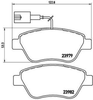 Гальмівні колодки, дискове гальмо (набір) BREMBO P23108