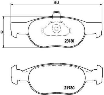 Гальмівні колодки, дискове гальмо (набір) BREMBO P23125