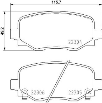 Комплект гальмівних колодок задній BREMBO P23177