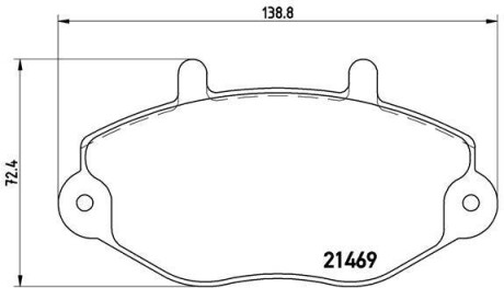 Гальмівні колодки, дискове гальмо (набір) BREMBO P24033