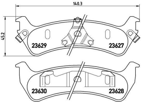 Гальмівні колодки, дискове гальмо (набір) BREMBO P24042