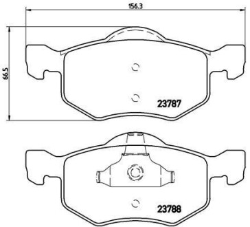 Гальмівні колодки, дискове гальмо (набір) BREMBO P24056