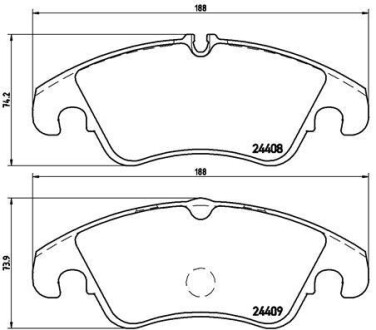 Гальмівні колодки, дискове гальмо (набір) BREMBO P24074