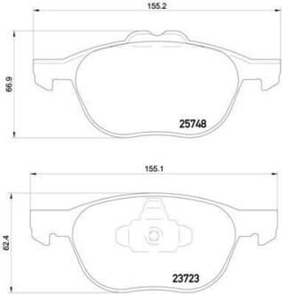 Колодки гальмівні KUGA 12- TURNEO 13 - BREMBO P24158