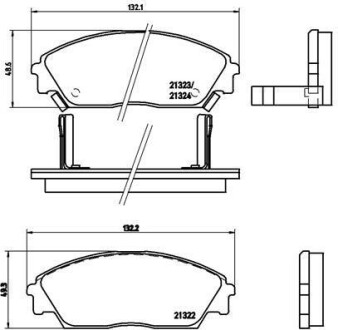 Гальмівні колодки, дискове гальмо (набір) BREMBO P28016