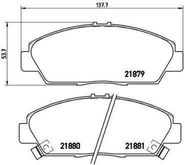 Гальмівні колодки, дискове гальмо (набір) BREMBO P28021