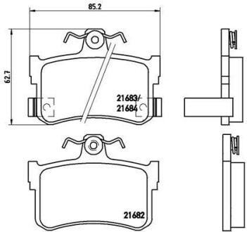 Гальмівні колодки дискові BREMBO P28 027