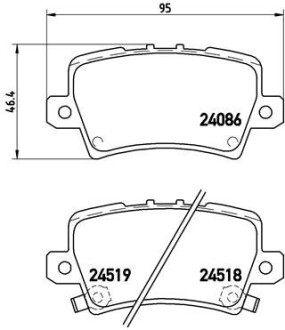 Гальмівні колодки, дискове гальмо (набір) BREMBO P28038