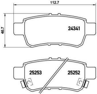 Гальмівні колодки ODYSSEY (RL1, RA6, R BREMBO P28062