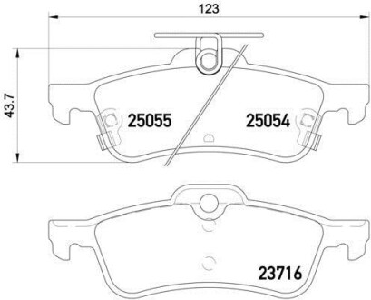 Комплект гальмівних колодок задній BREMBO P28070