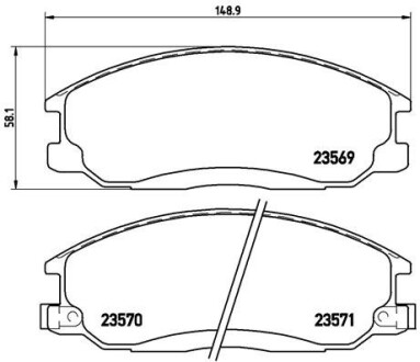 Гальмівні колодки, дискове гальмо (набір) BREMBO P30013