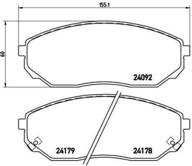 Гальмівні колодки, дискове гальмо (набір) BREMBO P30019