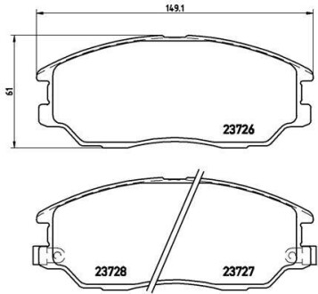 Гальмівні колодки, дискове гальмо (набір) BREMBO P30028 (фото 1)