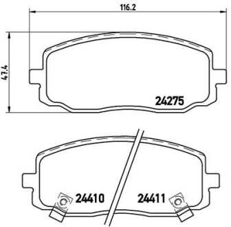 Гальмівні колодки, дискове гальмо (набір) BREMBO P30032