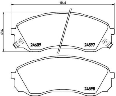 Гальмівні колодки, дискове гальмо (набір) BREMBO P30041 (фото 1)