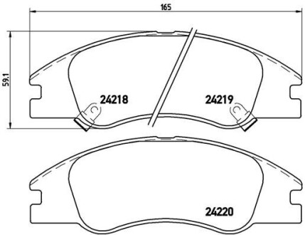 Гальмівні колодки, дискове гальмо (набір) BREMBO P30042