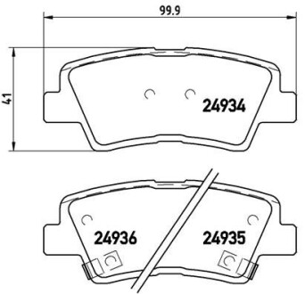 Гальмівні колодки, дискове гальмо (набір) BREMBO P30047