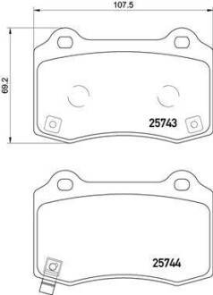 Колодки гальмівні G.CHEROKEE tyі.. BREMBO P30074 (фото 1)