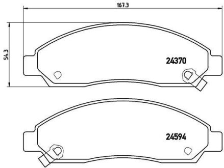 Гальмівні колодки, дискове гальмо (набір) BREMBO P34005