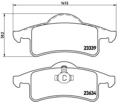 Колодки гальмівні дискові задні, Jeep Cherokee, Grand Cherokee 95-05 BREMBO P37006