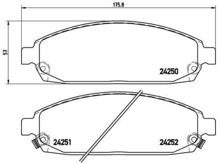 Гальмівні колодки, дискове гальмо (набір) BREMBO P37010