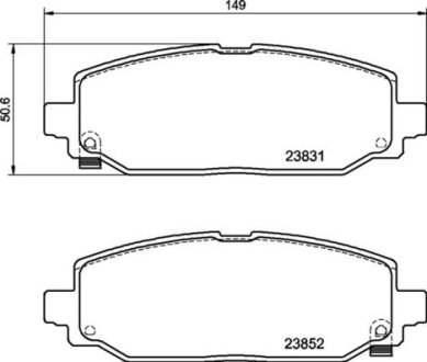 Колодки гальмівні (задні) Jeep Wrangler 17- (TRW) BREMBO P37025