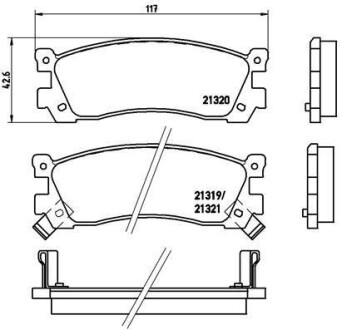 Гальмівні колодки, дискове гальмо (набір) BREMBO P49025 (фото 1)