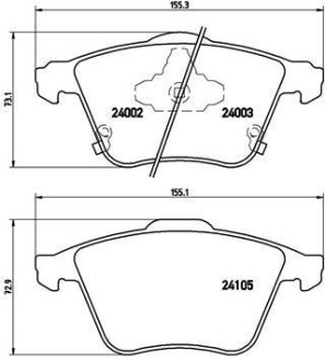 Гальмівні колодки, дискове гальмо (набір) BREMBO P49038