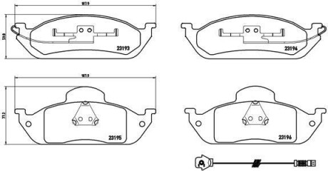 Гальмівні колодки, дискове гальмо (набір) BREMBO P50039