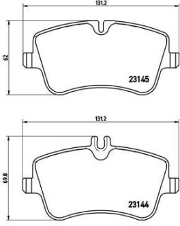 Колодка торм. диск. MB C-CLASS (W203) передн. BREMBO P 50 045