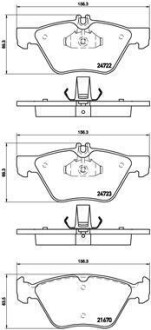 Гальмівні колодки, дискове гальмо (набір) BREMBO P50075 (фото 1)