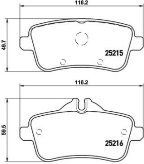 Колодки задние, 11- X166/W166/C292 BREMBO P50100