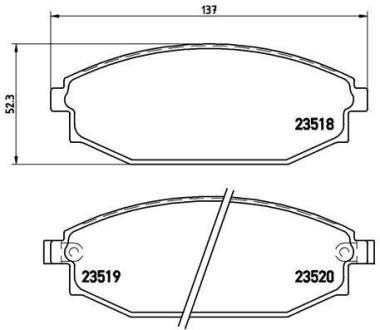 Гальмівні колодки, дискове гальмо (набір) BREMBO P54027 (фото 1)