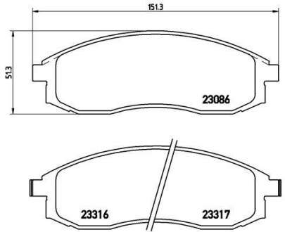 Гальмівні колодки, дискове гальмо (набір) BREMBO P54037 (фото 1)