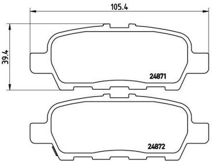 Гальмівні колодки, дискове гальмо (набір) BREMBO P56068