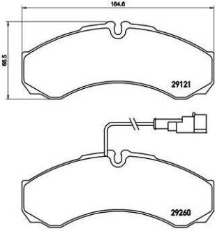 Гальмівні колодки, дискове гальмо (набір) BREMBO P56069 (фото 1)