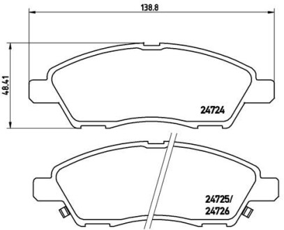 Гальмівні колодки, дискове гальмо (набір) BREMBO P56070