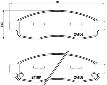 Гальмівні колодки, дискове гальмо (набір) BREMBO P58001