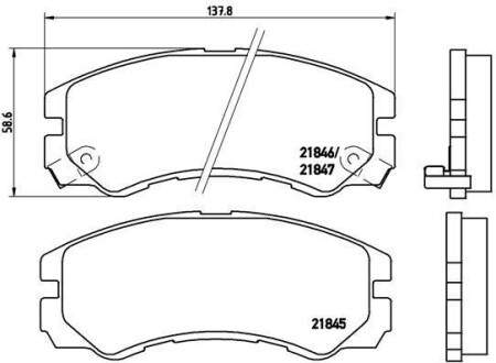 Гальмівні колодки, дискове гальмо (набір) BREMBO P59020