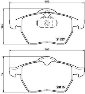 Гальмівні колодки, дискове гальмо (набір) BREMBO P59022