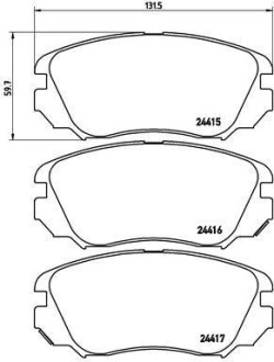 Гальмівні колодки, дискове гальмо (набір) BREMBO P59054