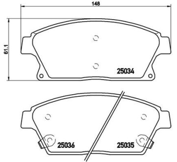 Колодка торм. диск. CHEVROLET CRUZE 1.6-2.0CDI 05/09- передн. BREMBO P 59 077