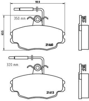 Гальмівні колодки, дискове гальмо (набір) BREMBO P61043 (фото 1)