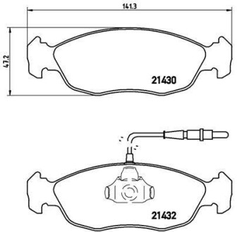 Гальмівні колодки, дискове гальмо (набір) BREMBO P61054