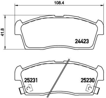 Комплект гальмівних колодок передній BREMBO P61108