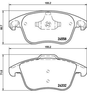 Колодки гальмівні C4 PICASSO DS4 P3008,5008 BREMBO P61117 (фото 1)