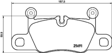 Колодки гальмівні PORSCHE 911 tyі 12- BREMBO P65031